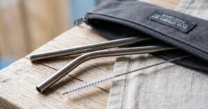 pack reusable stainless steel straws set 304 food grade straight bent with cleaning brush travel case review