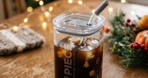 piece square glass with lid portable drinking mug and coffee mug with lid straw christmas halloween holiday gifts review